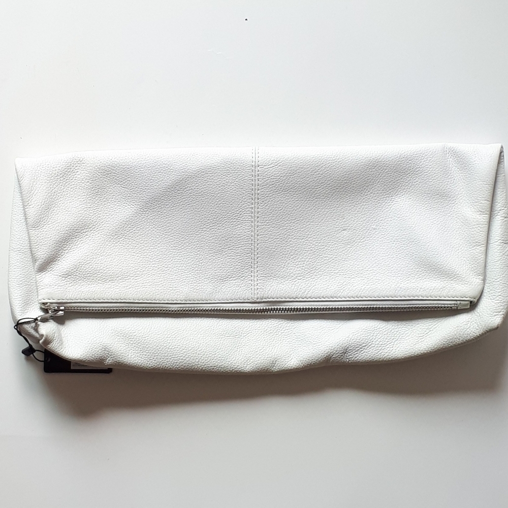 Foldover Leather Clutch
